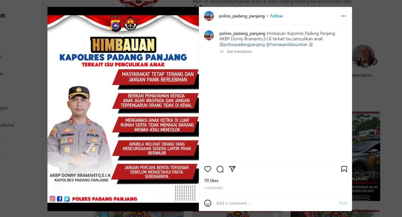 pesan-waspada-dari-polres-padang-panjang-terkait-isu-penculikan-anak