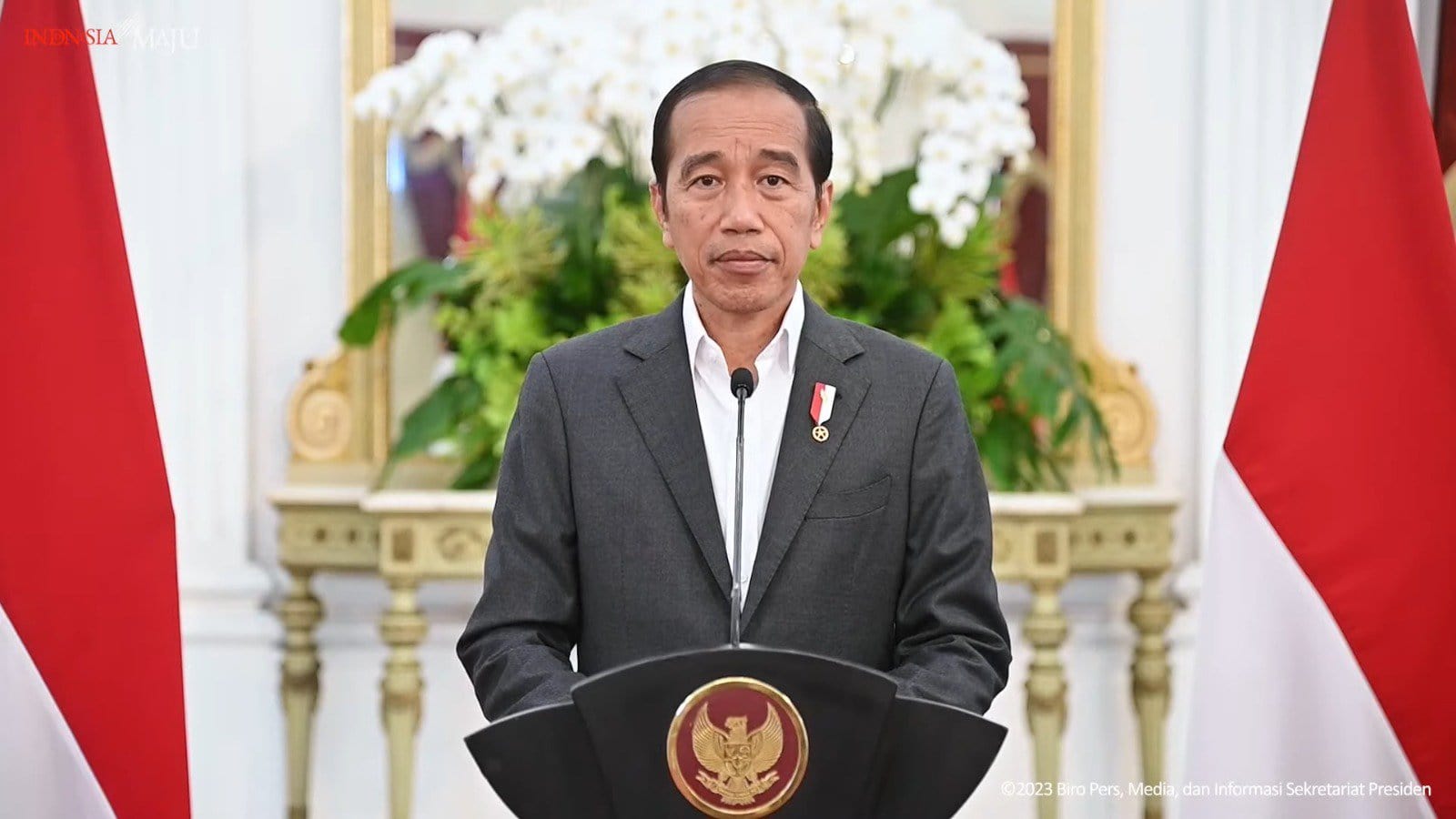 Presiden Jokowi saat memberi pernyataan perihal Timnas Israel di Istana