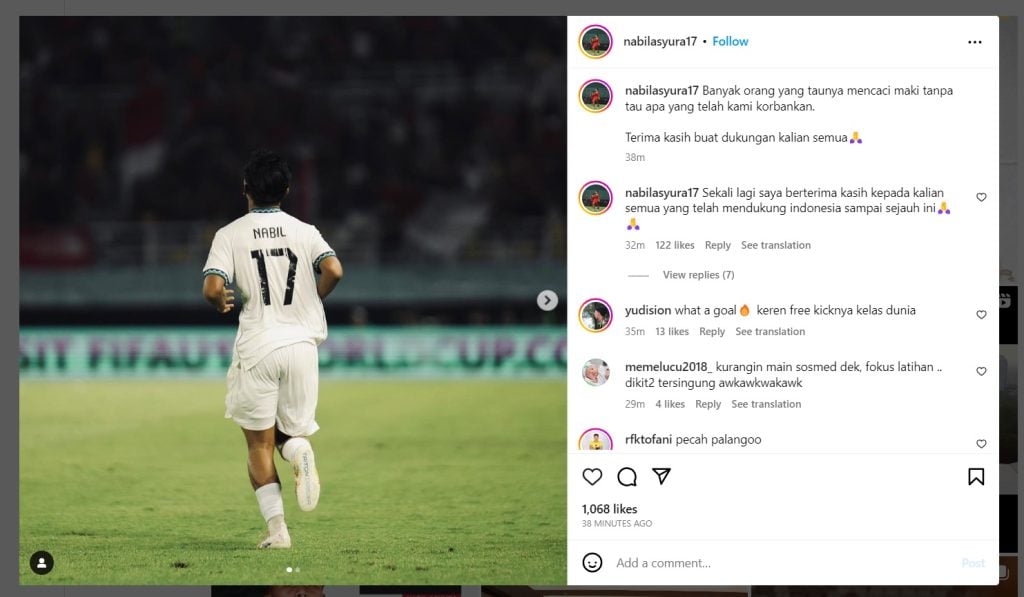Curhatan Nabil Asyura usai cetak gol indah