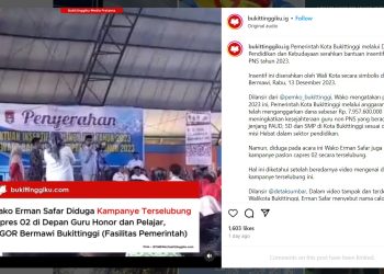 Tangkapan layar kampanye Prabowo yang dilakukan Erman Safar