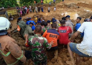 Evakuasi korban longsor di Padang Pariaman